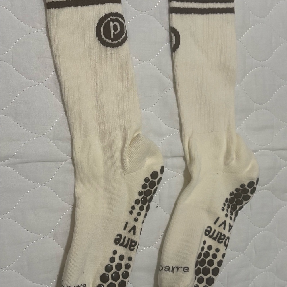 Pure Barre Cream Non-Slip Socks